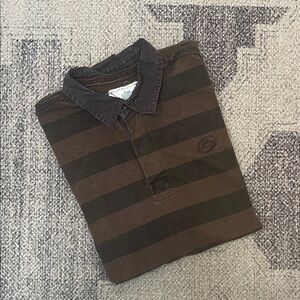 Sun Diego Men’s Brown Striped Long Sleeve Top Size Large
